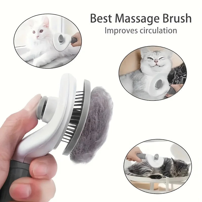 Self-Cleaning Pet Grooming Brush (Hair Removal Comb for Dogs & Cats)